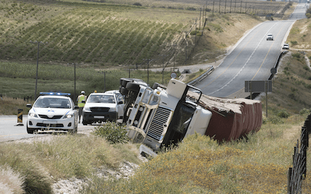 truck rollover accident
